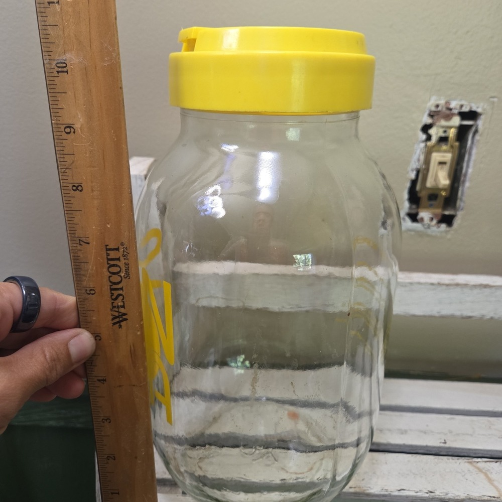 Sun Tea Ice Tea Recipe Vintage Carlton 3 Liter Glass Jar Yellow Clear - Picture 13 of 14